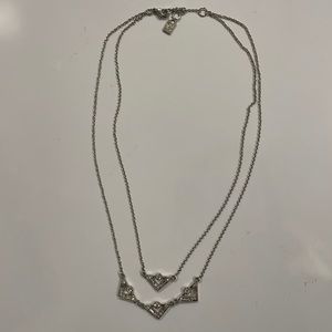 Lauren Ralph Lauren Double Silver Rhinestone Necklace